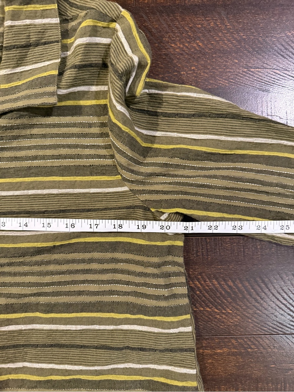 Habitat Change Your Stripes Mixed Stripe Pocket Button Front Shirt Olive Green S - Picture 10 of 12